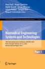 "Biomedical Engineering Systems and Technologies" steht vor einem blauen, strukturierten Hintergrund. Springer-Logo unten.