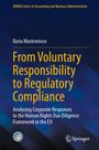 Lila Hintergrund mit diagonalen Linien, Titel: "From Voluntary Responsibility to Regulatory Compliance" von Ilaria Mastrorocco.