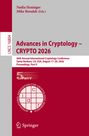 Titel: "Advances in Cryptology – CRYPTO 2026". Herausgeber: Nadia Heninger, Mike Rosulek. Darstellung in Rot und Grau, Springer-Logo unten.