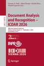 "Document Analysis and Recognition – ICDAR 2026", rote und graue Bereiche, IAPR-Logo, Springer-Logo.