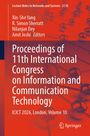 Titel: Proceedings of 11th International Congress on ICT. Hintergrund: Rote Grafik von verbundenen Kugeln.