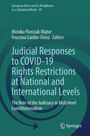 "Judicial Responses to COVID-19 Rights Restrictions at National and International Levels" - Buchcover mit blauem Hintergrund.
