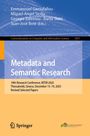Ein Buchcover mit Text: "Metadata and Semantic Research" und Konferenzdetails in Thessaloniki 2025. Unten "Springer"-Logo.