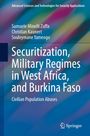 Titel: "Securitization, Military Regimes in West Africa, and Burkina Faso". Autoren: Samuele Minelli Zuffa et al. Buntes abstraktes Hintergrunddesign.