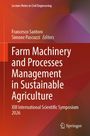 Titel: "Farm Machinery and Processes Management in Sustainable Agriculture", Herausgeber: Francesco Santoro, Simone Pascuzzi. Symposium 2026. Orange-rotes Design.