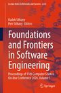 Text: "Foundations and Frontiers in Software Engineering." Design: Rotes Hintergrundbild mit abstrakten Formen.