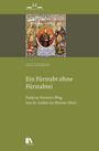"Ein Fürstabt ohne Fürstabtei" von Anina Steinmann. Historisches Wappen und Porträt umgeben von Symbolen und Figuren.