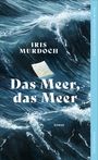 „Das Meer, das Meer“ von Iris Murdoch. Illustration von aufgewühltem Meer mit einem Brief im Wasser.