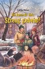 „Carlo Meier. Die Kaminski-Kids: Streng geheim!“ Winterliche Straßenszene, Kinder und ein Hund stehen um ein Feuer.