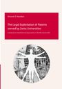 Titel: "The Legal Exploitation of Patents owned by Swiss Universities". Silhouette eines Menschen über Wissenschaftsbildern.