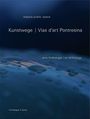 Text: "espace public space", "Kunstwege | Vias d’art Pontresina", "eine Anthologie | an Anthology". Hintergrund: Blau mit Wassertropfen.