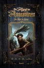 „Der Adept des Assassinen: Die Gabe der Könige“ Band 3. Illustration: Eine Person in fließendem Gewand, verfolgt.