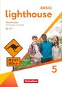 "Lighthouse BASIC", "Wordmaster mit Lösungen und Audios". Drei lachende Jugendliche mit einem Känguru-Verkehrsschild.