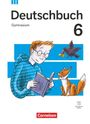 "Deutschbuch Gymnasium 6" und "Cornelsen". Illustration: Junge liest, daneben sitzen Fuchs und Rabe mit Käse.
