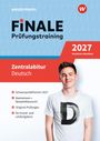 Finale Prüfungstraining Zentalabitur Deutsch 2027 NRW. Person im weißen T-Shirt mit großem "D" darauf.