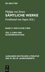 Philipp Von Zesen: Sämtliche Werke, Bd 3/Tl 1, Lyrik und Schäferdichtung, Buch