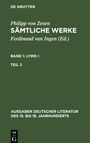Philipp Von Zesen: Sämtliche Werke, Bd 1/Tl 2, Buch
