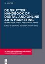 Titel: "De Gruyter Handbook of Digital and Online Arts Marketing". Rot-blauer Einband, schlichte Gestaltung.
