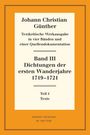 : Dichtungen der ersten Wanderjahre 1719-1721, Buch,Buch