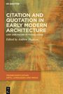 Buchtitel: "Citation and Quotation in Early Modern Architecture", Redaktion: Andrew Hopkins. Abstrakte, golden-rote Muster.