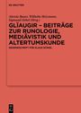 Text: "GLĪAUGIR - Beiträge zur Runologie, Mediävistik und Altertumskunde. Gedenkschrift für Klaus Düwel". Roter Hintergrund.