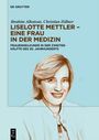 „Liselotte Mettler – Eine Frau in der Medizin“, Illustration einer lächelnden Frau in Arztkittel.
