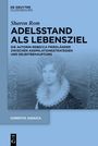 "Adelsstand als Lebensziel" von Sharon Rom, über Rebecca Friedländer. Illustration einer Frau im historischen Kleid.