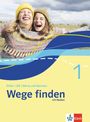 „Ethik | LER | Werte und Normen“, „Wege finden mit Medien“, „1“. Zwei lachende Personen in Winterkleidung, Landschaft im Hintergrund.
