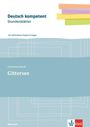 "Deutsch kompetent. Stundenblätter, Charlotte Gneuß, Gittersee." Farbstreifen und Linien auf blauem Hintergrund. Klett-Logo.