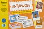 "Unterwegs: Wortschatz und Redemittel zum Reisen" auf orange-weißem Hintergrund, Karten und Bilder zum Thema Reisen.