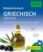 Titel: Bildwörterbuch Griechisch-Deutsch. Glas Karaffe mit Olivenöl, Olivenzweig. PONS-Logo oben rechts.