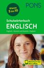 Texte: "Klasse 5 bis 10", "Schulwörterbuch ENGLISCH", "Wörterbuch-App 100 % offline". Junge Frau lächelt.