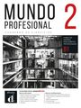 "MUNDO PROFESIONAL 2", "CUADERNO DE EJERCICIOS", "B1". Modernes Gebäude mit Glasfassade.