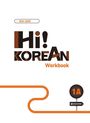 Text: "Hi! Korean Workbook" und "1A DARAKWON". Suchleiste oben, dekorative Muster und ein Wegmuster in Orange.
