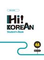 „Hi! Korean Student's Book“. Dekorative Schrift auf weißem Hintergrund. Unten eine stilisierte Straße und das Logo "DAKARWON 4A".