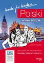 „krok po kroku“, „Polski NOWA EDYCJA“. Illustration mit vier lachenden Personen vor einer beleuchteten Stadt.