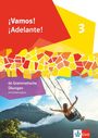 ¡Vamos! ¡Adelante! 3. 66 Grammatische Übungen mit Erklärvideos. Illustration: Frau schaukelt vor Bergkulisse.