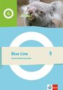 "Blue Line 5, Grammatiktraining aktiv." Ein Koala isst ein Blatt. Klett-Logo unten rechts.