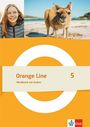 "Orange Line 5 Workbook mit Audios." Oben links ein Mädchen, mittig ein Känguru. Klett-Logo unten. Orange-Töne dominieren.