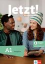 "Jetzt! Deutsch als Fremdsprache. A1 Übungsbuch. Alles Digitale auf allango! Inklusive Lizenzschlüssel." Zwei Menschen lächeln.