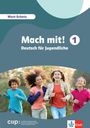 Text: "Wort-Schatz. Mach mit! Deutsch für Jugendliche 1." Vier Kinder laufen fröhlich im Freien.