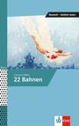 "Deutsch – leichter lesen", "Caroline Wahl", "22 Bahnen". Illustration eines Tauchenden vor einer verschwommenen Stadtansicht.