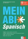 Prüfungsvorbereitung für Lernende 2027-2029. "MEIN ABI Spanisch". Ziele: Vorwissen, Aufgaben, Probe, Abitur meistern. Klett-Logo.