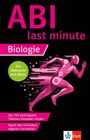 "ABI last minute Biologie" - Ein pinkes Logo mit einem stilisierten, laufenden, pinken menschlichen Körper.