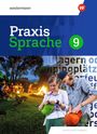 Text: westermann, Praxis Sprache 9, Baden-Württemberg. Jugendliche packen mit Schlafsäcken. Hintergrund: Lagerfeuer-Szene.