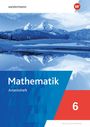 "Mathematik Arbeitsheft 6. Realschule Bayern. westermann. Schneebedeckte Berge, See im Vordergrund, Blau- und Rottöne."