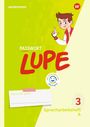 „Passwort Lupe“, „mit interaktiven Übungen“. Ein Junge zeigt ein „L“ mit der Hand. Cover von Spracharbeitsheft.