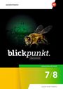 "blickpunkt. Biologie, Arbeitsbuch Basis 7/8. Baden-Württemberg." Eine Biene schwebt vor grüner Pflanzenkulisse.