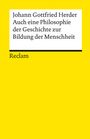 Johann Gottfried Herder: Auch eine Philosophie der Geschichte zur Bildung der Menschheit, Buch