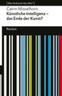 [Catrin Misselhorn] Künstliche Intelligenz – das Ende der Kunst? Farbenfrohe Grafik mit vertikalen Streifen in diversen Farben.